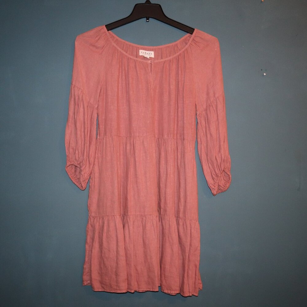 Velvet By Graham and Spencer Pink Tiered Dress XS